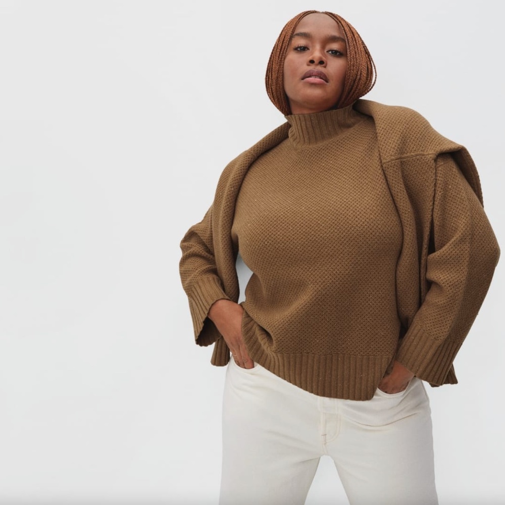 Everlane Stroopwafel turtle neck sweater | Speckled Brown Sugar | Size S